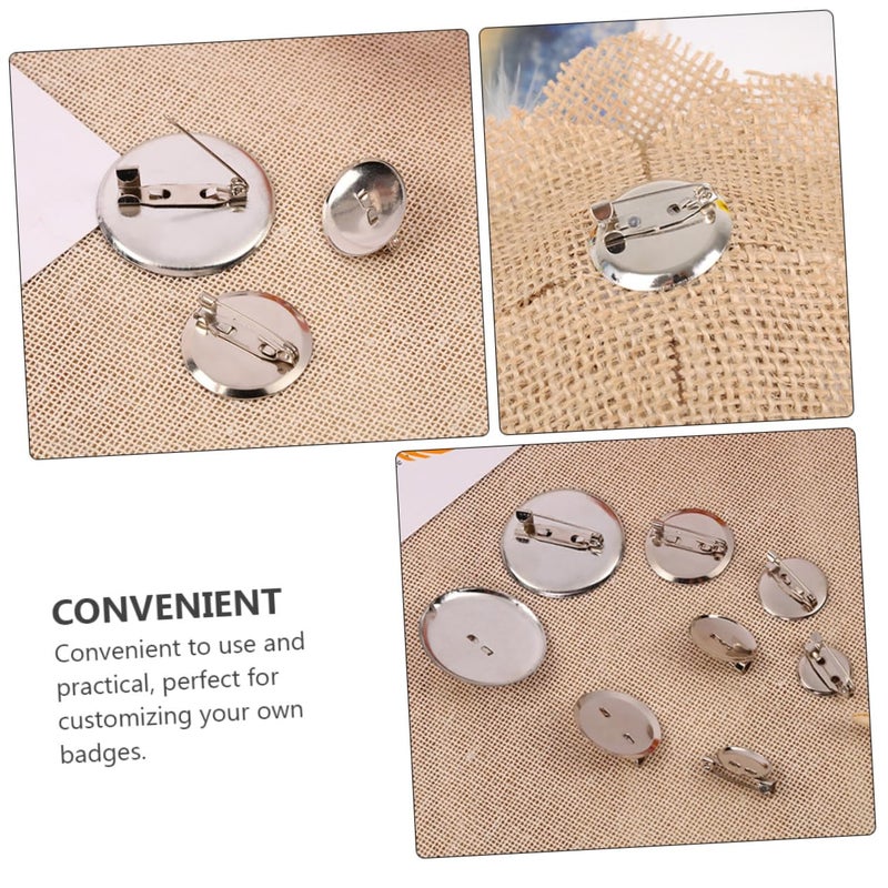 100Pcs Round Disc Brooch Pin Backs For Jewelry Making Crafts Name Tags Corsages - Image 4