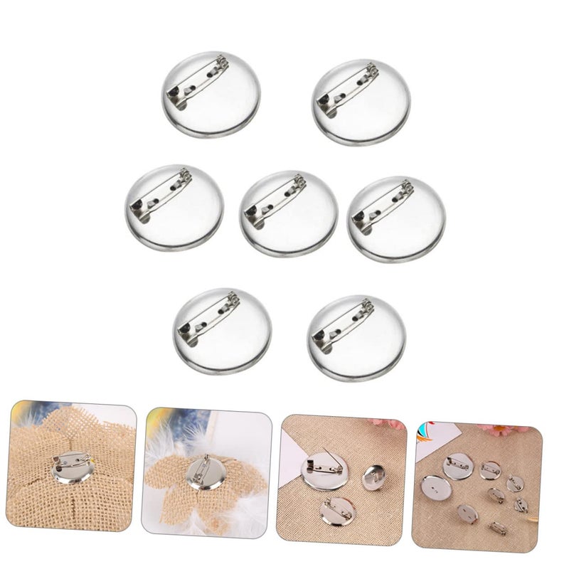 100Pcs Round Disc Brooch Pin Backs For Jewelry Making Crafts Name Tags Corsages - Image 3