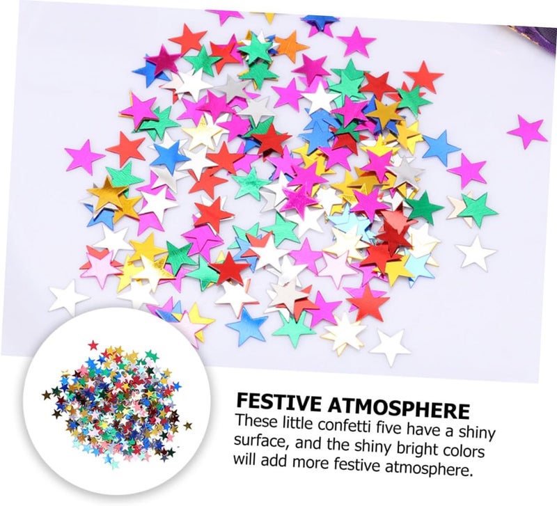 Healeved Five-pointed Star Confetti, Colorful 10mm Sequins Prop Decor for Birthday and Wedding Party, 3pcs with Approx 3000 Pieces Festival Table Scatter - Image 3