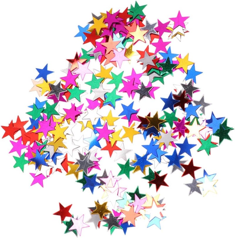 Healeved Five-pointed Star Confetti, Colorful 10mm Sequins Prop Decor for Birthday and Wedding Party, 3pcs with Approx 3000 Pieces Festival Table Scatter - Image 1