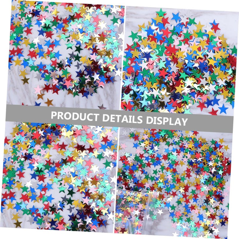Healeved Five-pointed Star Confetti, Colorful 10mm Sequins Prop Decor for Birthday and Wedding Party, 3pcs with Approx 3000 Pieces Festival Table Scatter - Image 5