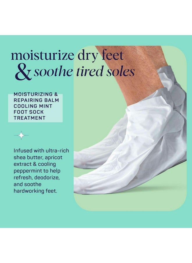 سبا لايف مجموعة بلسم إصلاح القدم بالنعناع البارد والجوارب المرطبة للرجال من سبا لايف، قناع ترطيب وتنشيط القدمين لتهدئة الأقدام المتعبة المتألمة وتنعيم البشرة الجافة المتشققة، مقاس واحد يناسب معظم 3 أزواج - Image 3