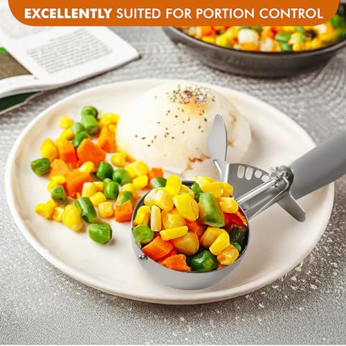 JUNADAEL J 4 OZ Scoop, Large Ice Cream Scoop With Trigger, Disher, Size #8 (1/4 Cup) Cookie Scoop, Muffin Scoops, Gray Handle, For Cookie Dough, Cupcake Batter, Muffin, Ice Cream - Image 5