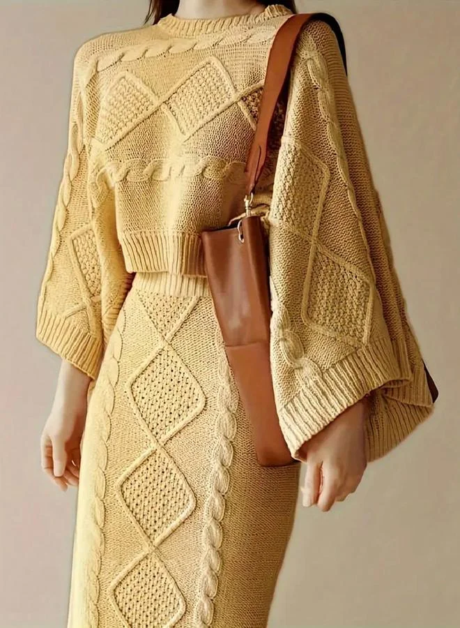 تايك تو طقم منسق من تنورة وبلوزة بمقاس كبير