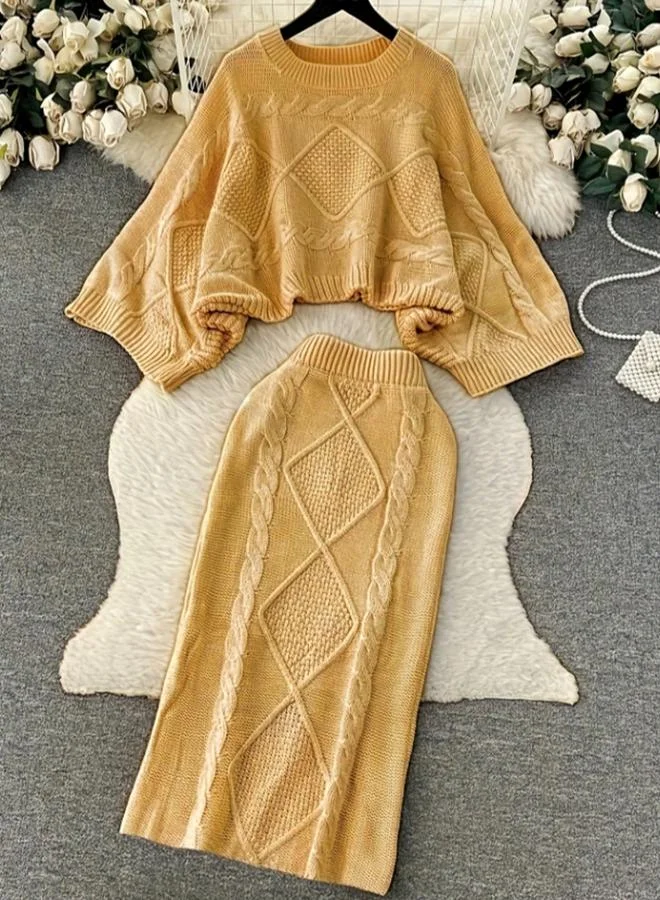 تايك تو طقم منسق من تنورة وبلوزة بمقاس كبير