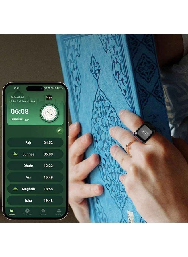 iQIBLA Electronic Tasbeeh Ring for Muslims with Smart Tasbeeh Counter, Prayer Time Reminder, and iQIBLA App Connectivity - Image 3