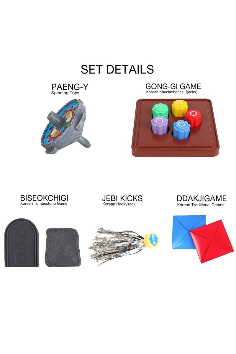 Korean Gonggi & Ddakji Game Set – Traditional Hand Coordination & Strategy Game for Kids & Adults, Portable Party and Family Game Kit - Image 2