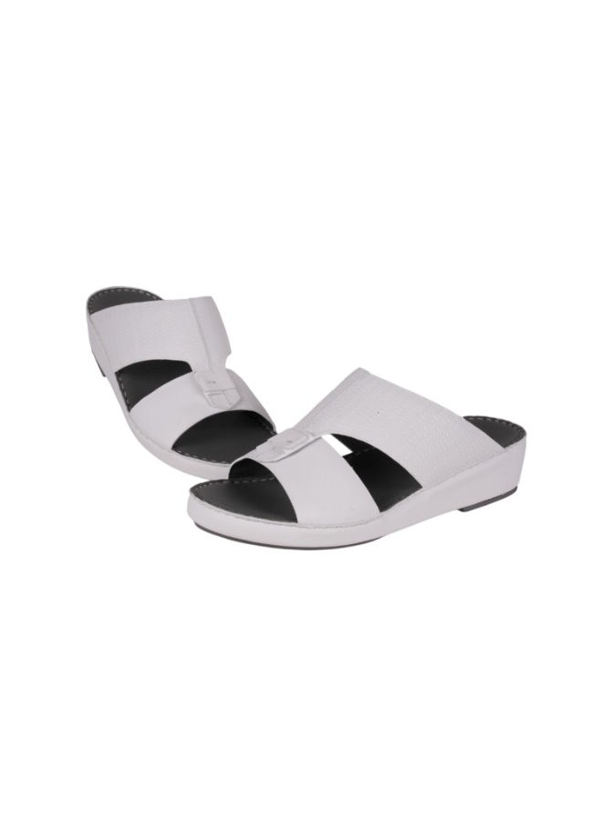 barjeel uno 008-3741 Barjeel Uno Men Arabic Sandals BS 27 White  - Image 3