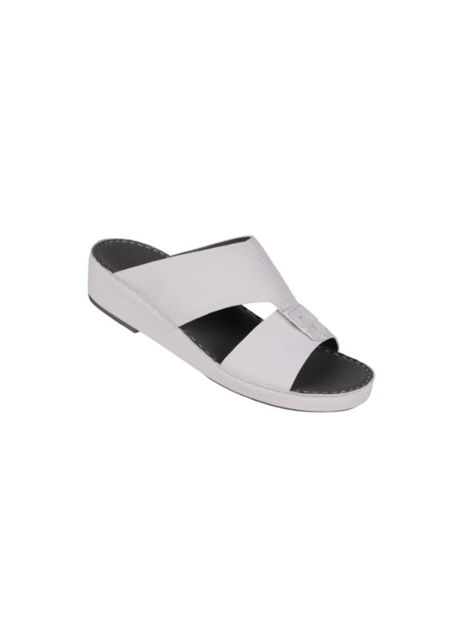 barjeel uno 008-3741 Barjeel Uno Men Arabic Sandals BS 27 White  - Image 2