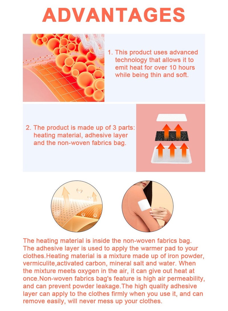 Hodaf 20PCS Hand Warmers,Body Warmers,Winter Foot Warmers for Skiing,Camping, Hiking or Fishing - Image 4