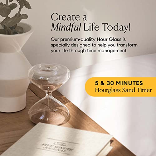 Intelligent Change Mindful Focus 5-Minute Hourglass Sand Timer, Desk Timer for Productivity and Time Management, Minimalist Hourglass Timer, Decorative Gifts, 3.3 (L) x 2.9 (W) inches - Image 2