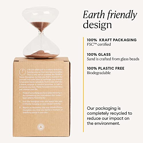 Intelligent Change Mindful Focus 5-Minute Hourglass Sand Timer, Desk Timer for Productivity and Time Management, Minimalist Hourglass Timer, Decorative Gifts, 3.3 (L) x 2.9 (W) inches - Image 4