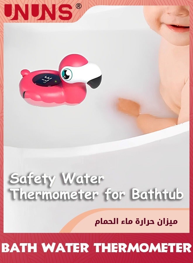 UNUNS Baby Bath Thermometer,Flamingo Safety Thermometer,With Temperature Warning,Smart Accurate,Infant Floating Toy,Pool Gauge For Hot Tub,Bathroom Water Thermometer Kids - Image 2