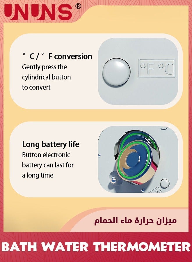 UNUNS Baby Bath Thermometer,Flamingo Safety Thermometer,With Temperature Warning,Smart Accurate,Infant Floating Toy,Pool Gauge For Hot Tub,Bathroom Water Thermometer Kids - Image 5