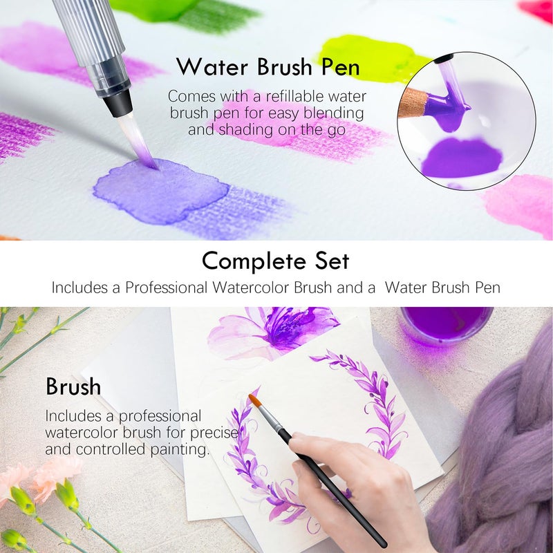 KALOUR PDAS Professional Watercolor Pencils, Set of 72, Studio Collection Artist Pencils, Pre-Sharpened Water Colored Pencils, Firm Texture, Watersoluble, Great Holiday Gifts for Adult or Teens - Image 5