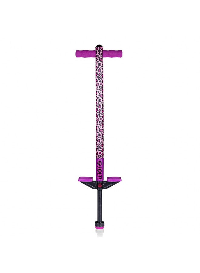 Flybar Flybar Pogo Stick for Kids, 40 to 80 Pounds, Perfect for Beginners, Easy Grip Foam Handles, Anti-Slip Foot Pegs, Outdoor Toys for Boys, Jumper Toys for Girls, Outside Toys for Kids (Jolt, Leopard) - Image 1