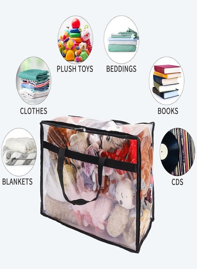 Blendmix Dustproof PVC Clothes Storage Bags | Foldable Saree & Suit Organizer with Zip | Transparent Wardrobe Organiser for Garments, Blankets, Sweaters (Pack of 4) - Image 5