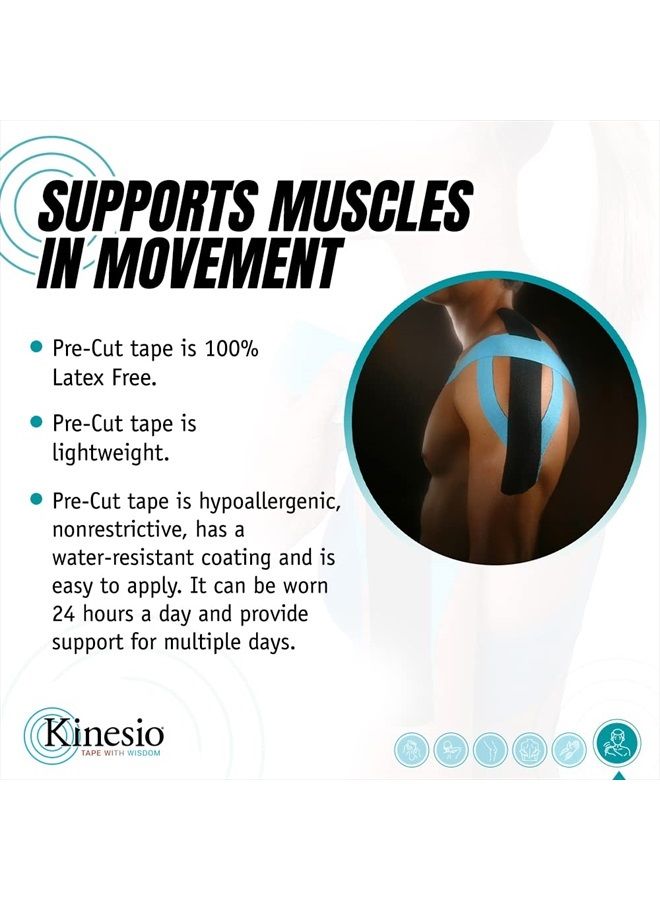 Kinesio شريط - دعم الكتف مسبق القطع - شرائط شريط رياضي محسّنة - Image 2