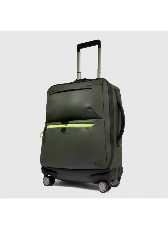 بيكوادرو حقيبة سفر Piquadro BV6377C2OW للمقصورة مقاس 21 بوصة | حقيبة كابينة قماشية مقاومة للماء مع 4 عجلات مزدوجة دوارة