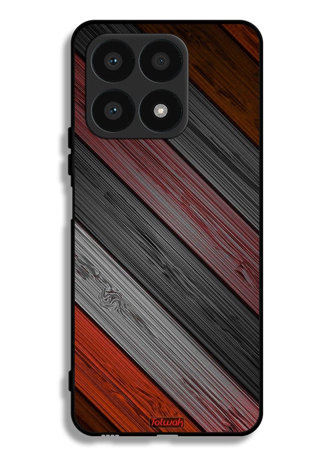Honor X8a Protective Case Cover Colored Wooden Pattern