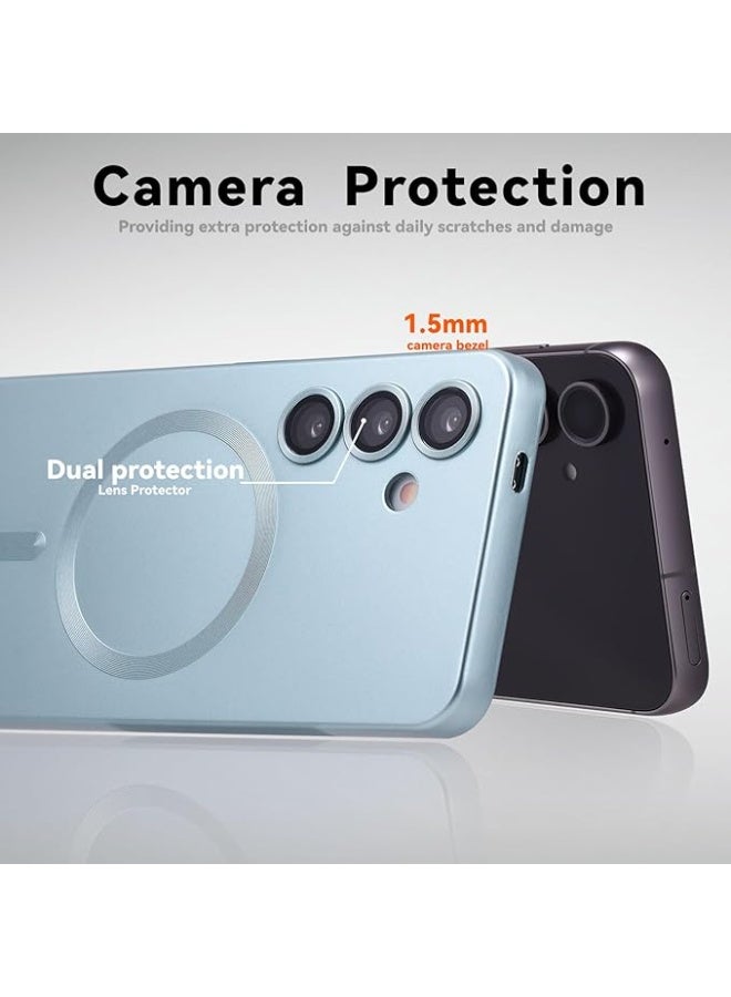 QIRG Magnetic for Samsung Galaxy A57 Case,Soft Slim Fingerprint-Resistant Full Camera Protection Phone Case for Samsung Galaxy A57,Compatible with MagSafe, Light Blue - Image 4