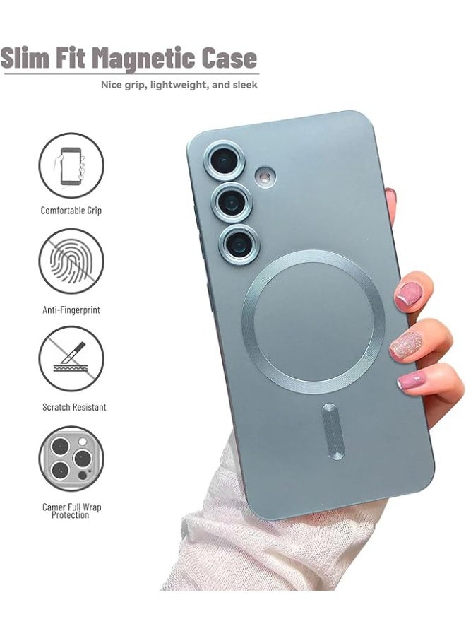 QIRG Magnetic for Samsung Galaxy A57 Case,Soft Slim Fingerprint-Resistant Full Camera Protection Phone Case for Samsung Galaxy A57,Compatible with MagSafe, Light Blue - Image 2