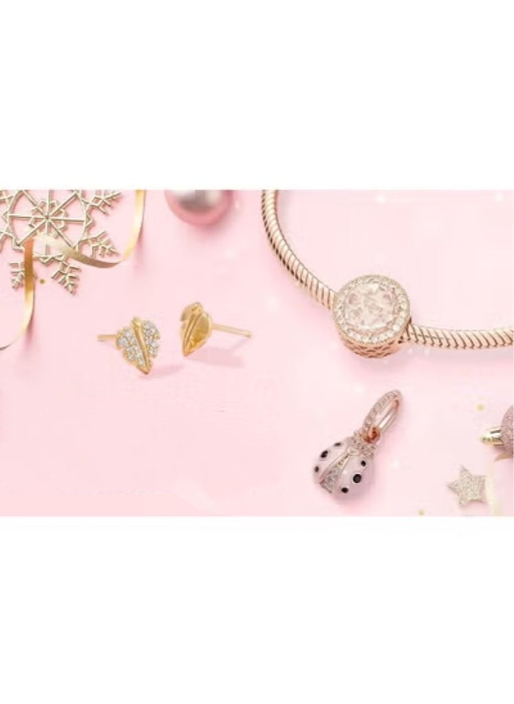 EVEREEN Vintage Round Collier Adjustable Necklace in 14k Rose Gold and Clear Cubic Zirconia  - Image 4