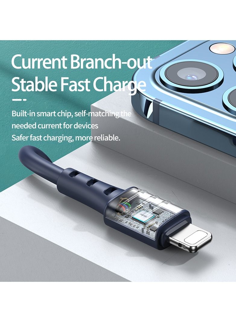 ريماكس كابل بيانات- سلسلة سينس زيرو سينس 2.4A عالي المرونة Tpe سريع الشحن كابل بيانات Rc-179I - أزرق - Image 2