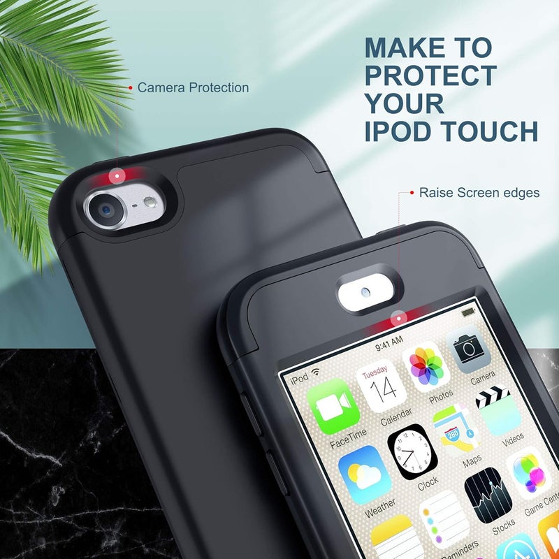 ULAK Compatible with iPod Touch 7/6/5 Case, Heavy Duty High Impact Shockproof Protective Cover for Apple iTouch 5th/6th/7th Generation (Latest Model), Black - Image 4