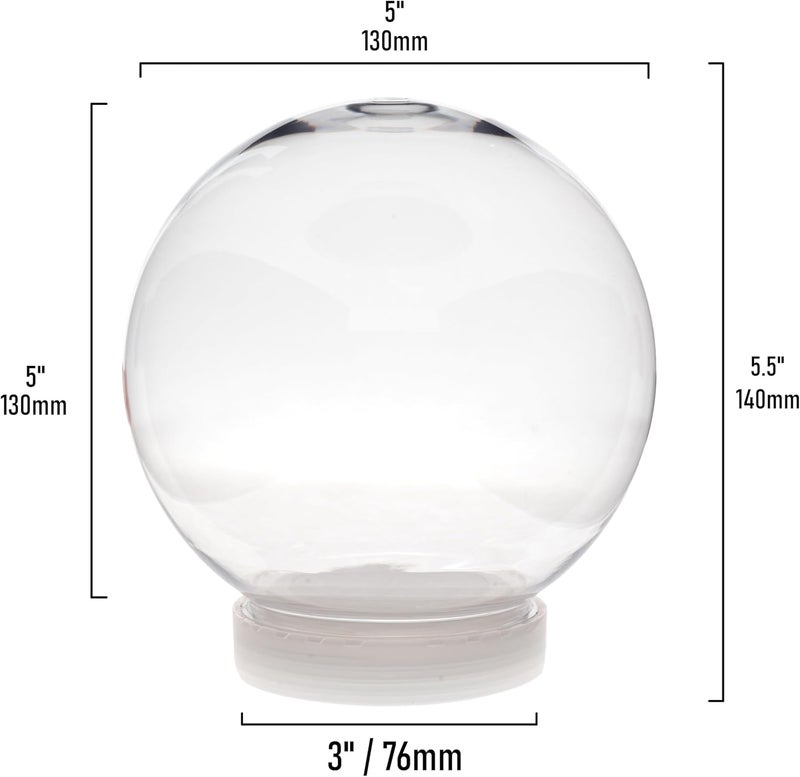 Creative Hobbies 5 Inch (130mm) DIY Snow Globe Water Globe - Clear Plastic with Screw Off Cap | Perfect for DIY Crafts and Customization - Image 3