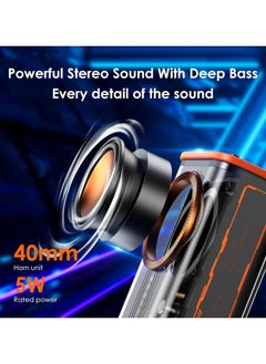 General Transparent wireless bluetooth speaker, portable mini speaker with LED color light stereo sound, suitable for office, party camping  - Image 3