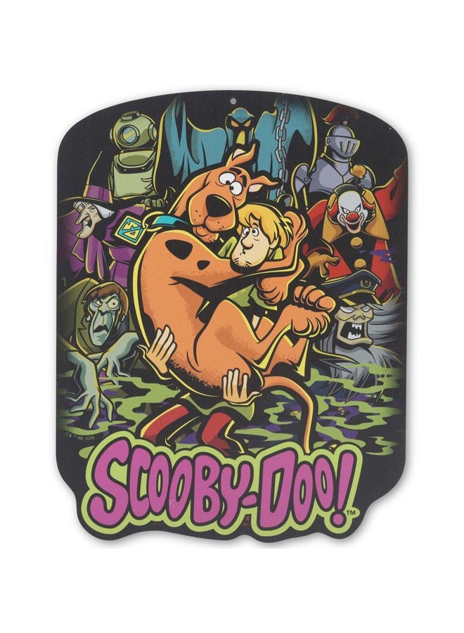 Open Road Brands Scooby-Doo and Shaggy With Monsters Metal Sign - Spooky Scooby-Doo Wall Decor for Man Cave or Movie Room - Image 1