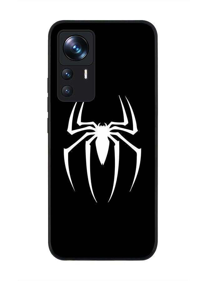 Stylizedd Rugged Black edge case for Xiaomi 12T/12T Pro Slim fit Soft Case Flexible Rubber Edges Anti Drop TPU Gel Thin Cover - Spidermark (Black) - Image 1