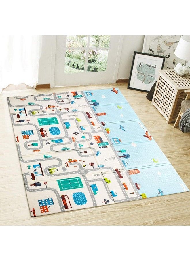 Toyshine Baby Play Mat 79X71X0.5 Inch Playmat Folding Extra Large Thick Foam Crawling Playmats Reversible Waterproof Portable Playmat For Babiesm1 Multicolor  - Image 3