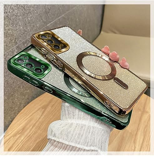 Doowear Galaxy S20+Plus Case Magnetic Glitter [Support Magsafe Charger] Anti-Scratch Shockproof Luxury Plated Clear Full Camera Protection Phone Cover Case for Samsung Galaxy S20 Plus-Pink - Image 5