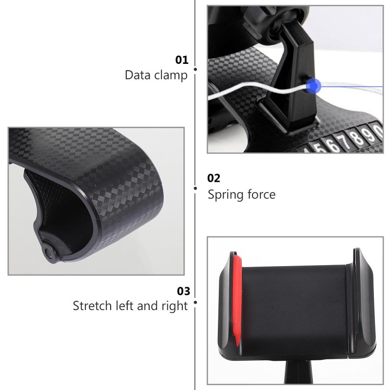 Adjustable Rotatable Car Phone Holder with Red Clip for Dashboard Navigation - Image 4