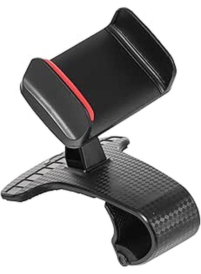 Adjustable Rotatable Car Phone Holder with Red Clip for Dashboard Navigation - Image 1