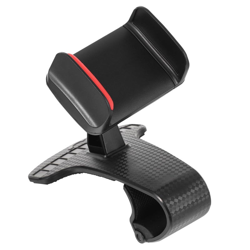 Adjustable Rotatable Car Phone Holder with Red Clip for Dashboard Navigation - Image 2