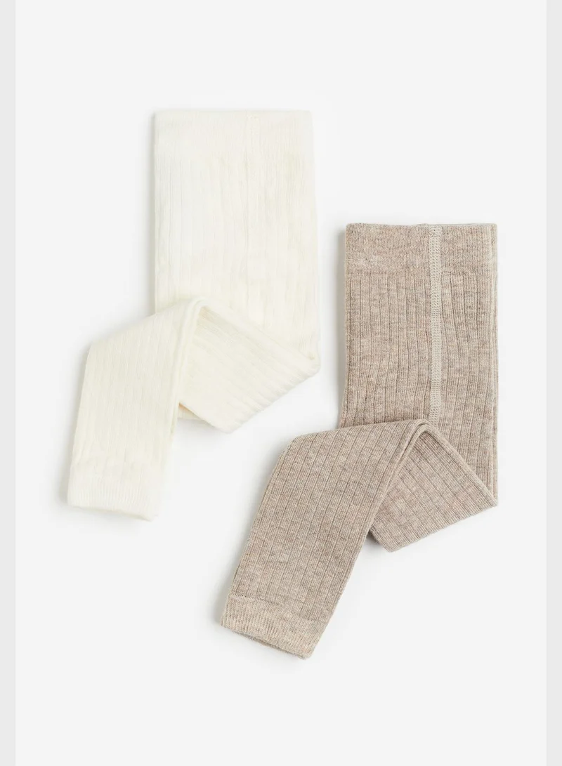 H&M Infant 2 Pack Footless Ribbed Tights