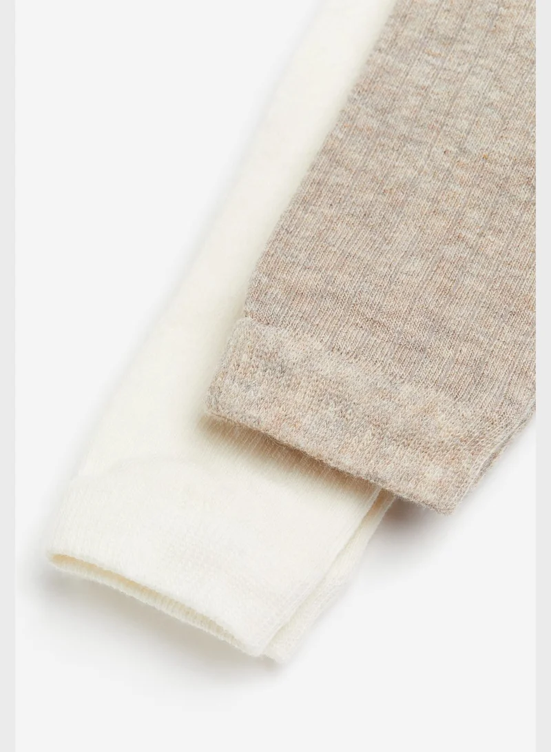 H&M Infant 2 Pack Footless Ribbed Tights