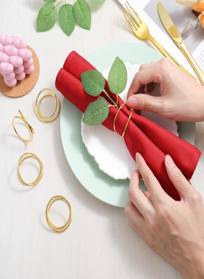 AojSup 60 PCS Gold Napkin Rings Bulk - Elegant Wedding Napkin Rings, Spiral Metal Gold Napkins Holders for Thanksgiving Christmas Party Table Decorations - Image 3