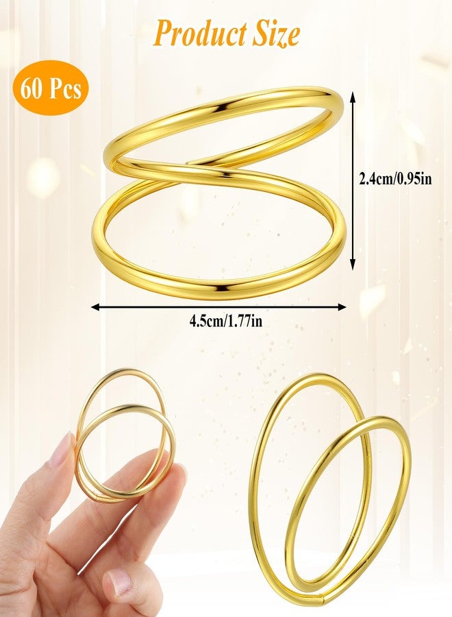 AojSup 60 PCS Gold Napkin Rings Bulk - Elegant Wedding Napkin Rings, Spiral Metal Gold Napkins Holders for Thanksgiving Christmas Party Table Decorations - Image 2
