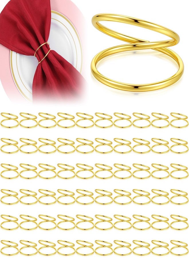 AojSup 60 PCS Gold Napkin Rings Bulk - Elegant Wedding Napkin Rings, Spiral Metal Gold Napkins Holders for Thanksgiving Christmas Party Table Decorations - Image 1