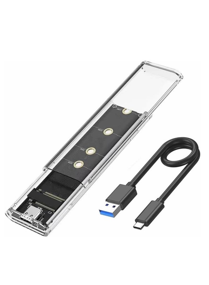 M.2 NVMe SSD to USB-C 3.1 Gen2 Enclosure - Toolless, Transparent with RGB LED Lights & 10Gbps High-Speed Data Transfer for 2230/2240/2280 M.2 Drives - Image 1