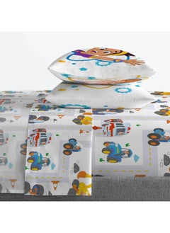 Jay Franco Jay Franco Blippi and Meekah Trucks Sheet Set - Full Size Sheet Set - Super Soft Kids Cartoon Vehicles 4 Piece Bedding Set - Microfiber Sheets  - Image 5