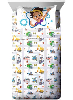 Jay Franco Jay Franco Blippi and Meekah Trucks Sheet Set - Full Size Sheet Set - Super Soft Kids Cartoon Vehicles 4 Piece Bedding Set - Microfiber Sheets  - Image 1