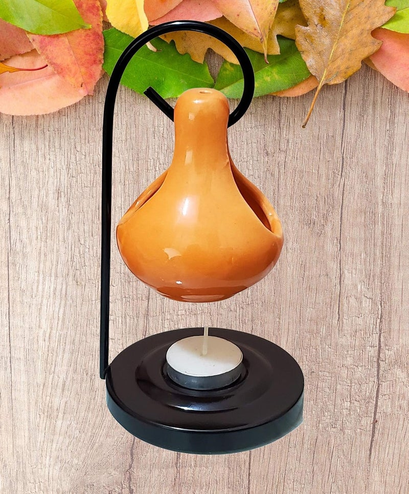 Pure Source India Ceramic Aroma Oil Diffuser Hanging Orange - Image 2