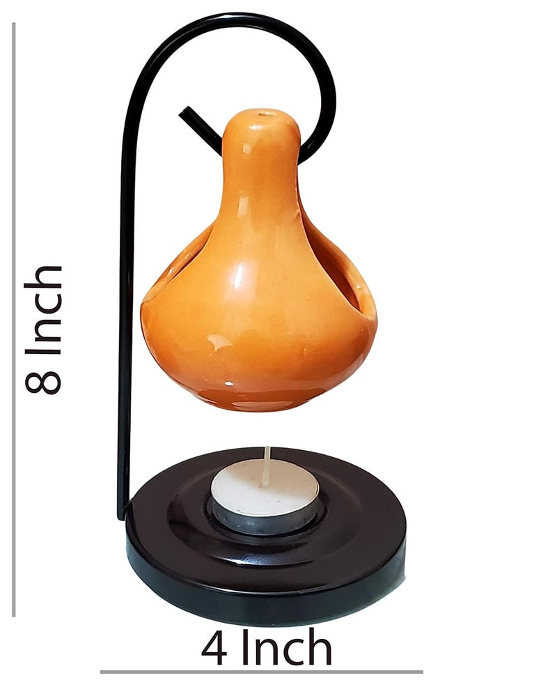 Pure Source India Ceramic Aroma Oil Diffuser Hanging Orange - Image 3