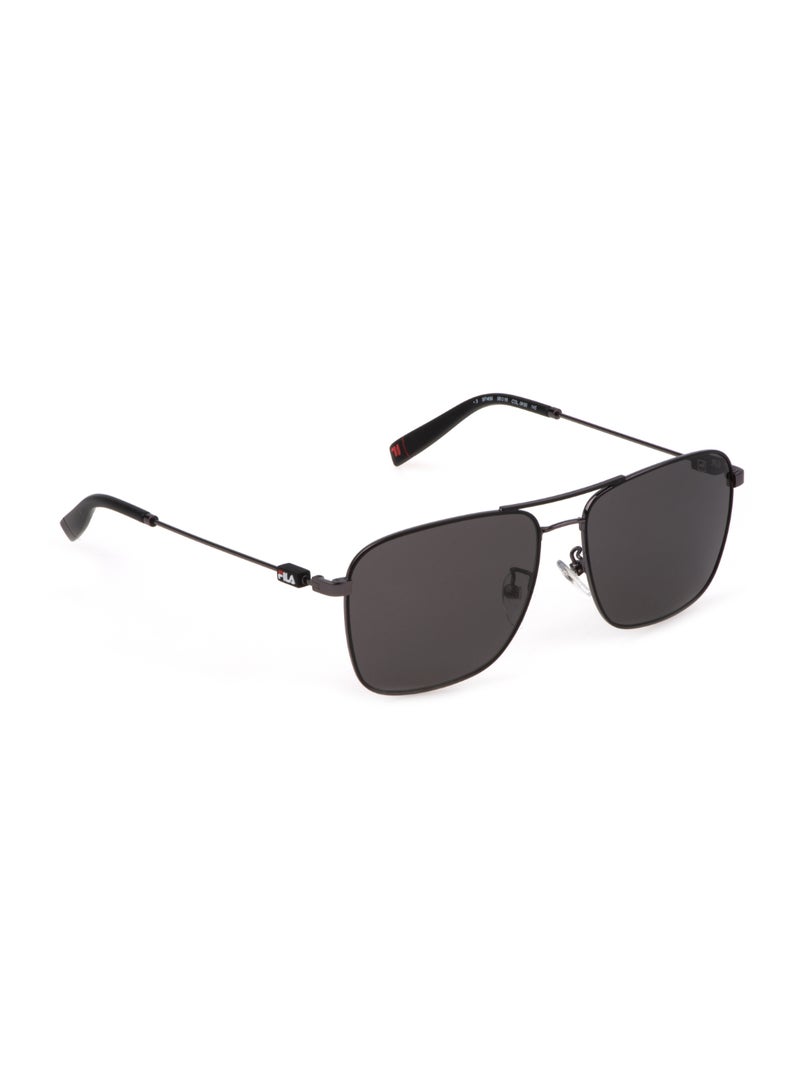 FILA Men's Navigator Shape  Stainless steel Sunglasses SFI456 580K56 - Lens Size: 58 Mm - Gun W/Matt Black Parts - Image 2