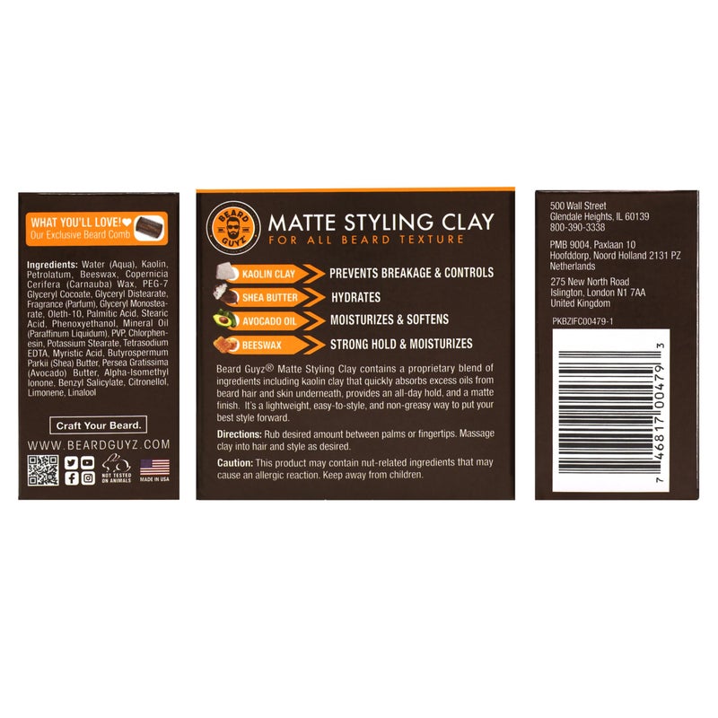 Beard Guyz Matte Styling Clay â€“ Strongâ€‘Hold for Beard & Hair â€“ Natural Texture & Matte Finish Styling Clay for Menâ€™s Grooming, 3 oz - Image 5